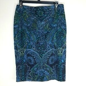 Chico's Animal Print Paisley Anna Skirt Size 0 Small